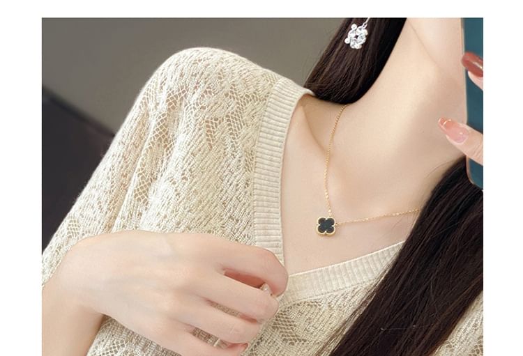 Short-Sleeve V-Neck Floral Cardigan