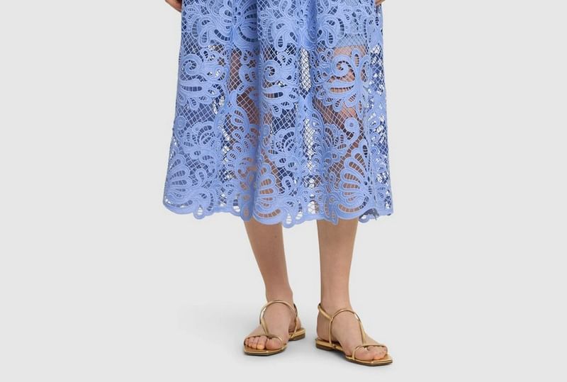 Sleeveless Patterned Cutout Midi Sundress