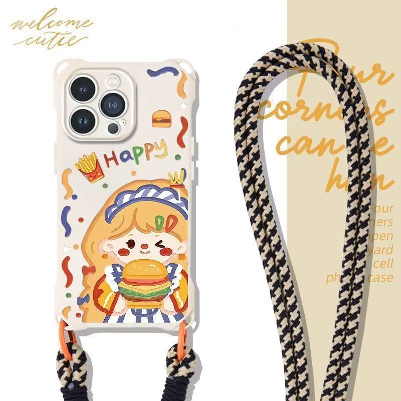 Case Girl Set Phone / Burger Strap Lanyard