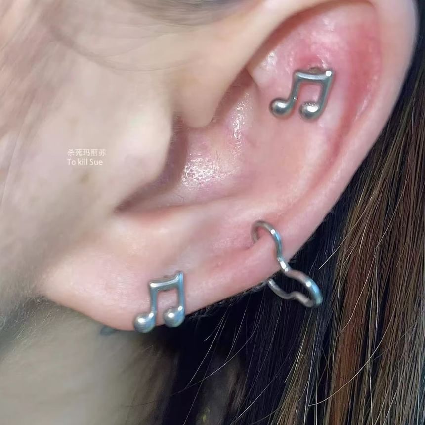 Music Earring Stud Note