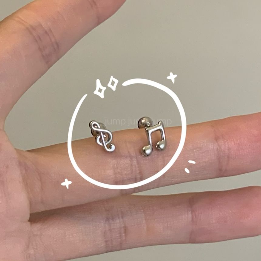 Music Earring Stud Note