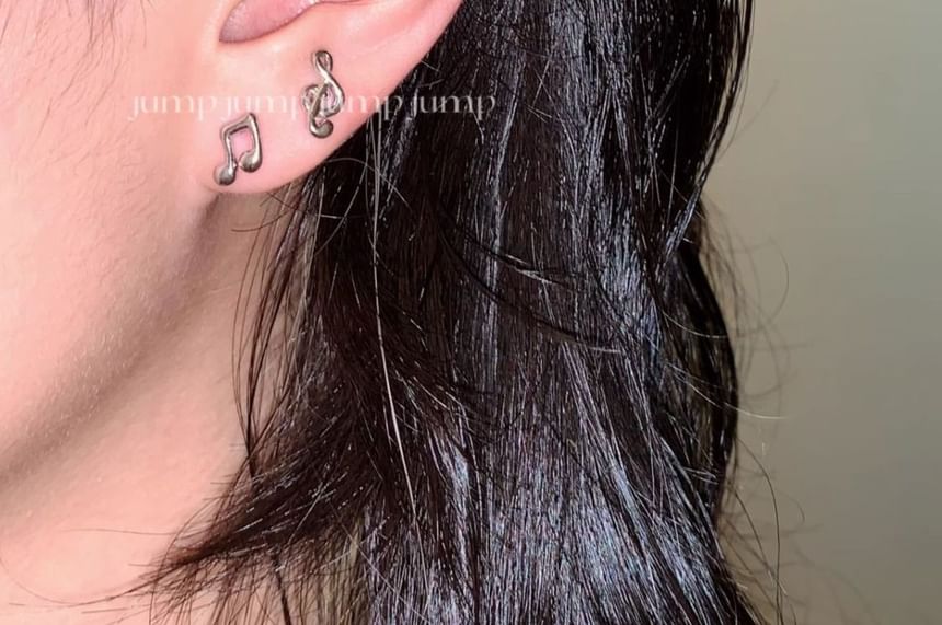 Music Earring Stud Note