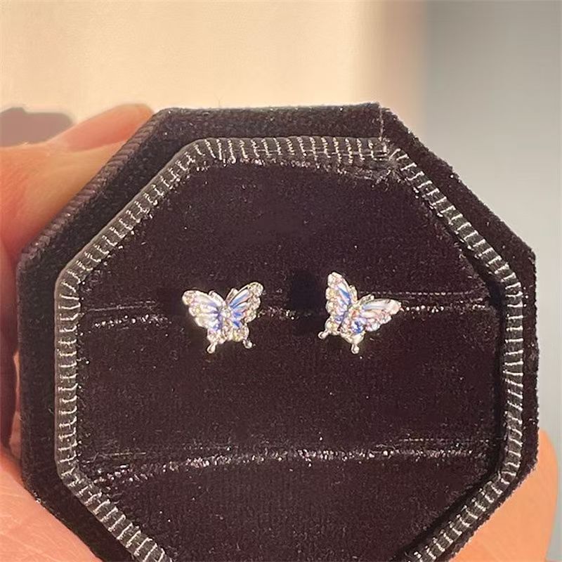Rhinestone Earring Stud Butterfly