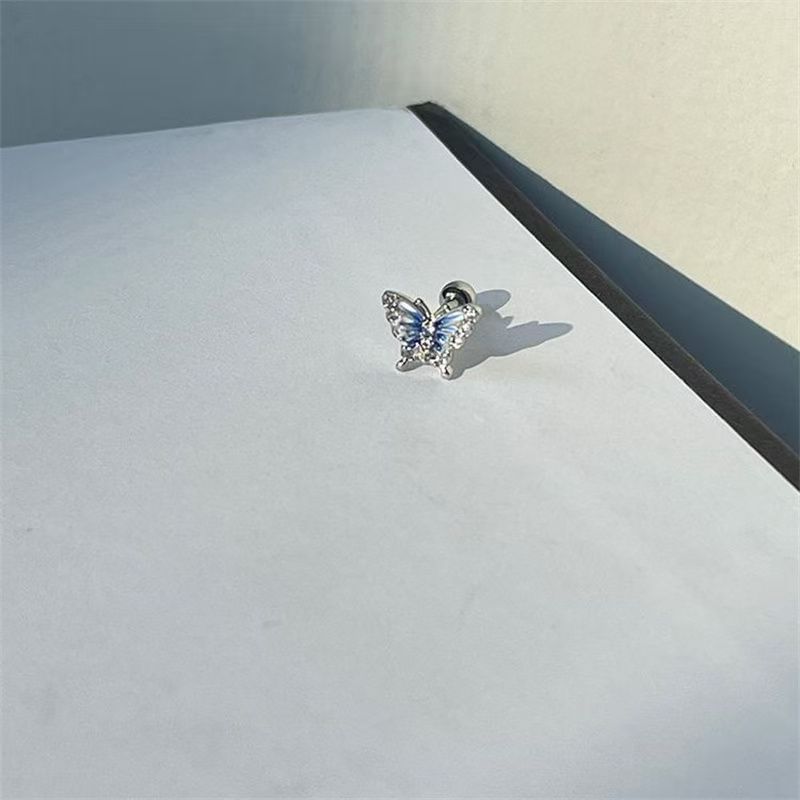 Rhinestone Earring Stud Butterfly