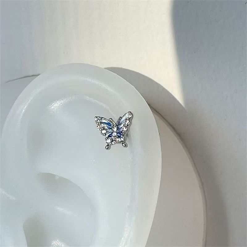 Rhinestone Earring Stud Butterfly