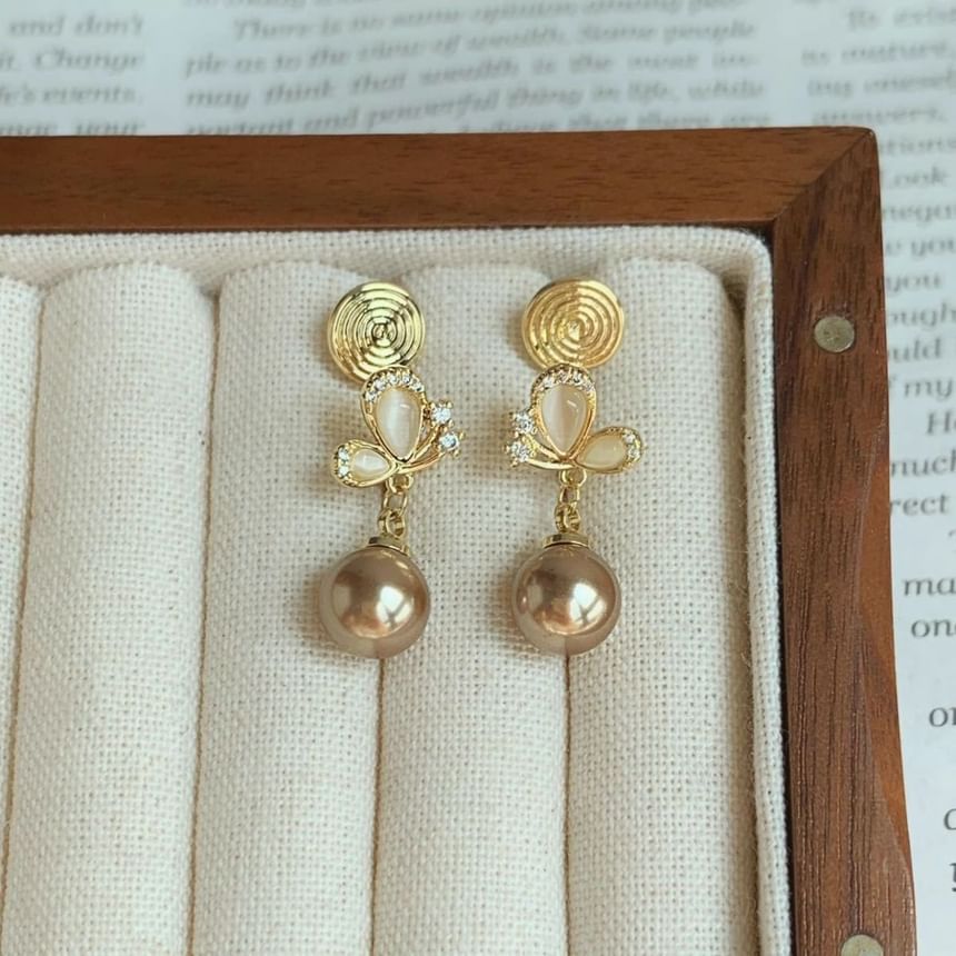 Earring Dangle Butterfly Beaded