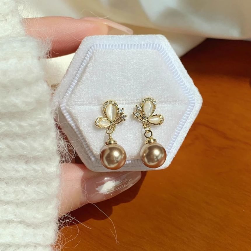 Earring Dangle Butterfly Beaded