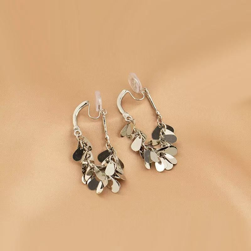 Disc Dangle Fringed Alloy Earring
