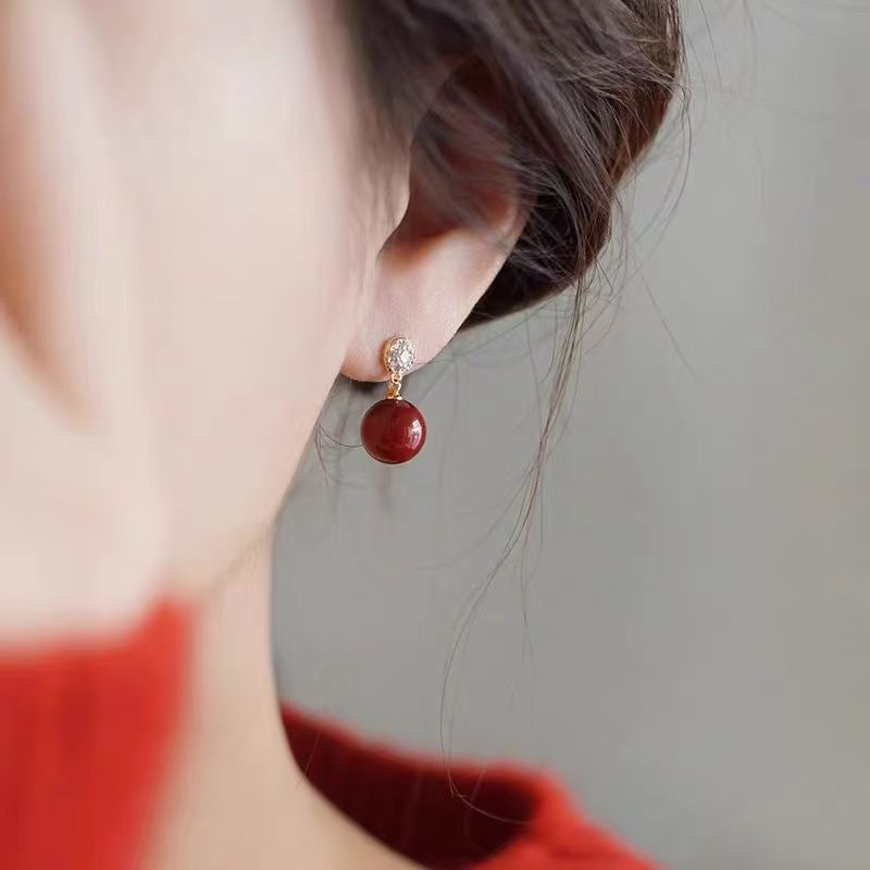 Alloy Earring Rhinestone Drop Bead