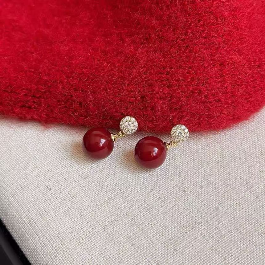 Alloy Earring Rhinestone Drop Bead