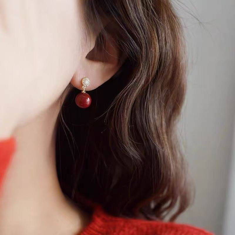 Alloy Earring Rhinestone Drop Bead