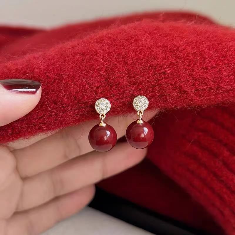 Alloy Earring Rhinestone Drop Bead
