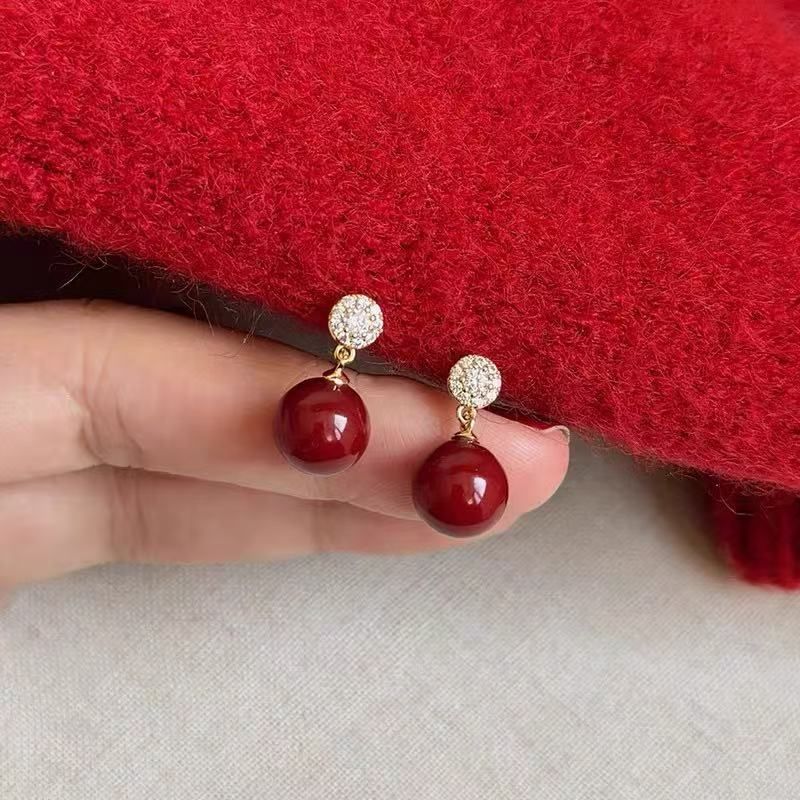 Alloy Earring Rhinestone Drop Bead