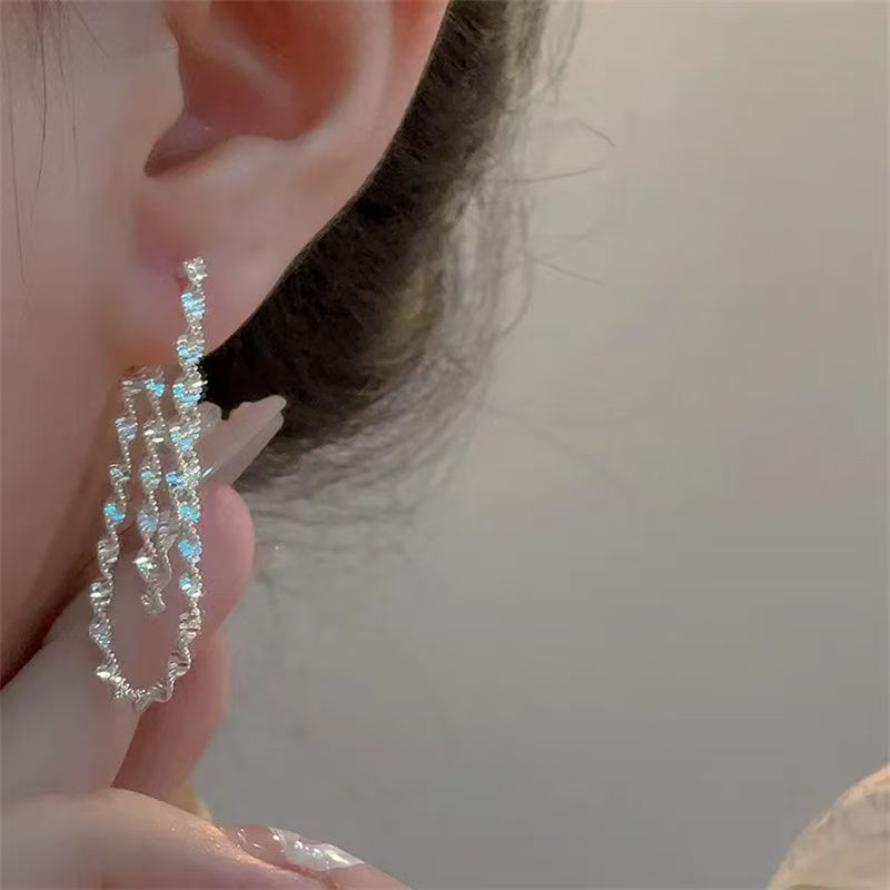 Layered Earring Helical Alloy Hoop