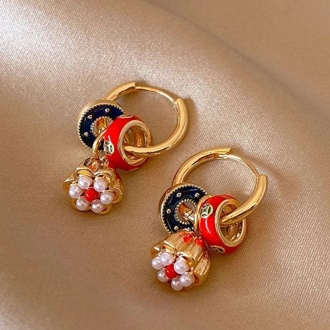Earring Lotus Drop Alloy