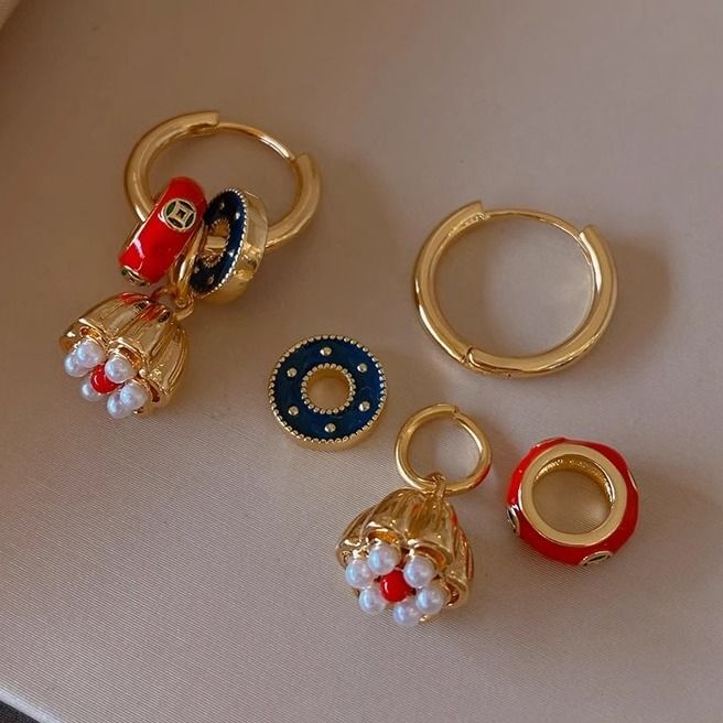 Earring Lotus Drop Alloy