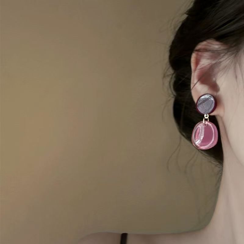 Drop Earring Acrylic Alloy