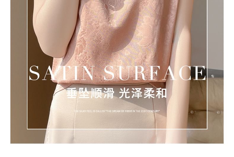 Short-Sleeve Crewneck Floral Print T-Shirt