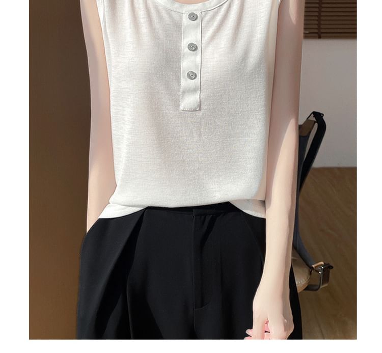 Henley Plain Tank Top