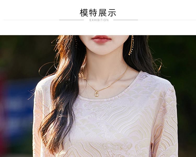 Long-Sleeve Crewneck Satin T-Shirt