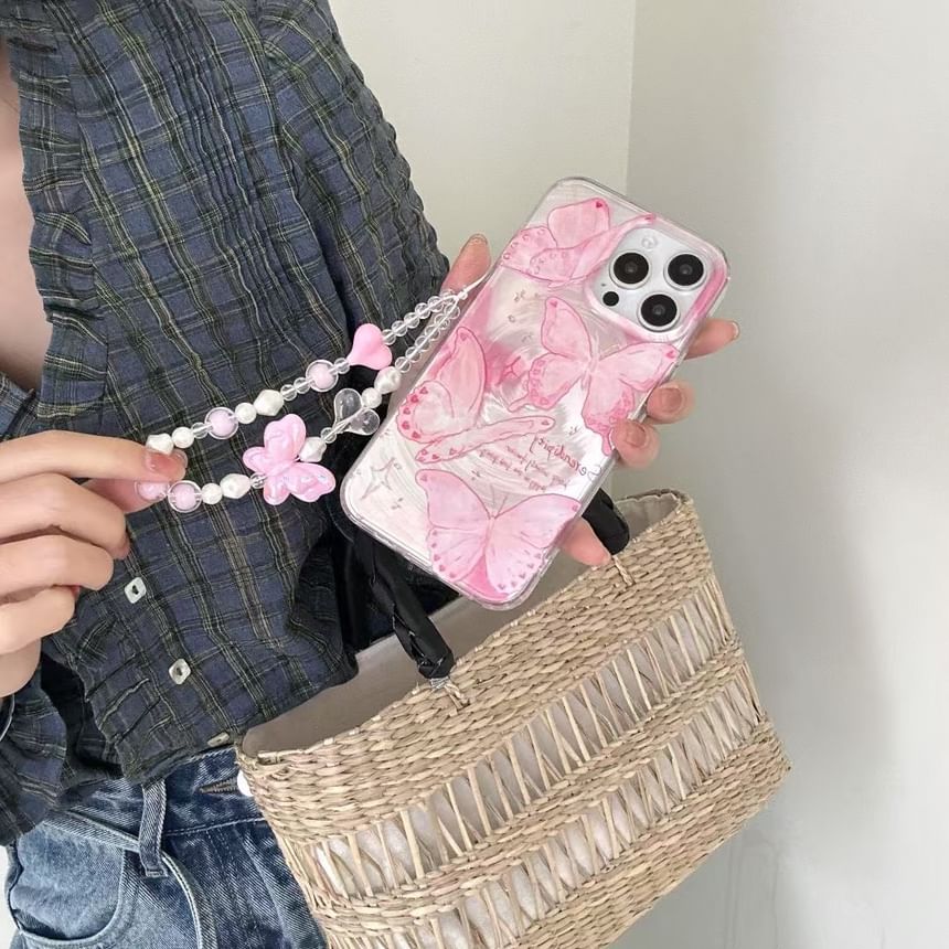Floral Case Set / Phone Strap