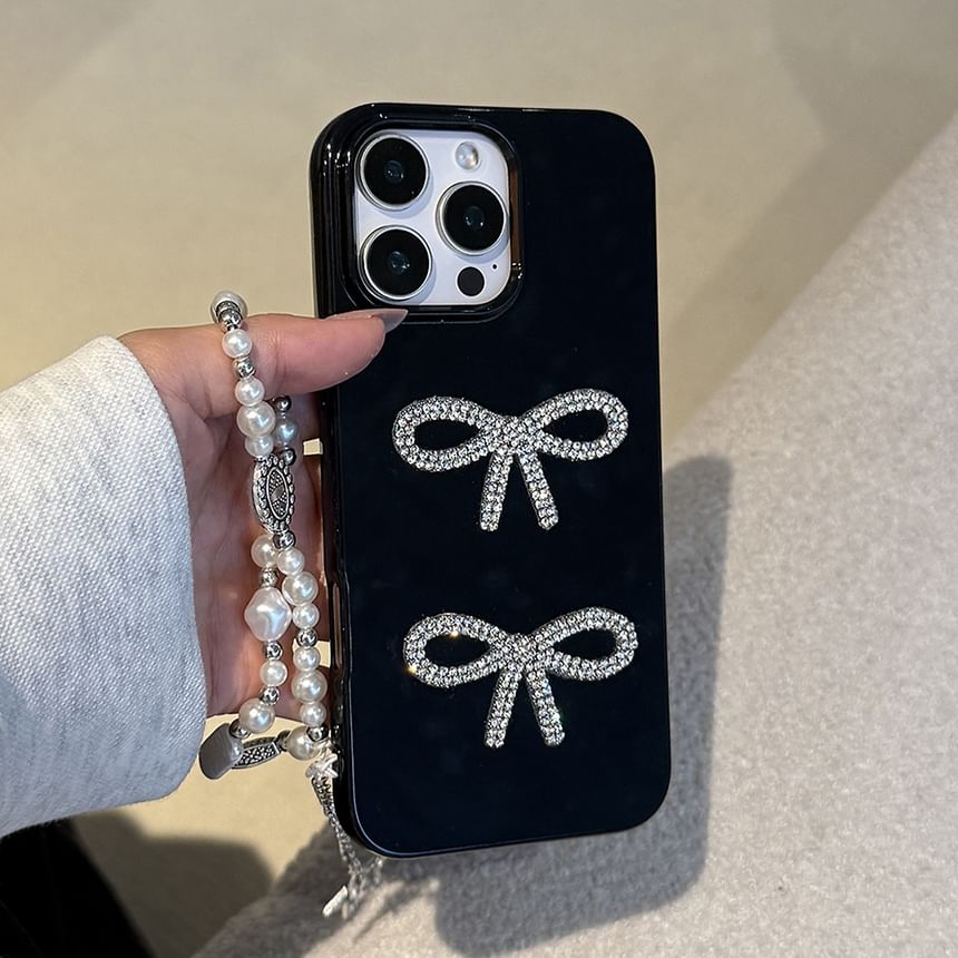 Bow Case Rhinestone Phone