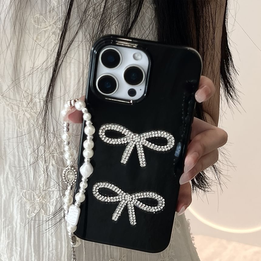Bow Case Rhinestone Phone