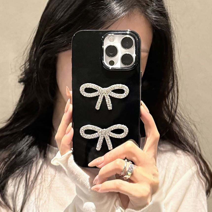 Bow Case Rhinestone Phone