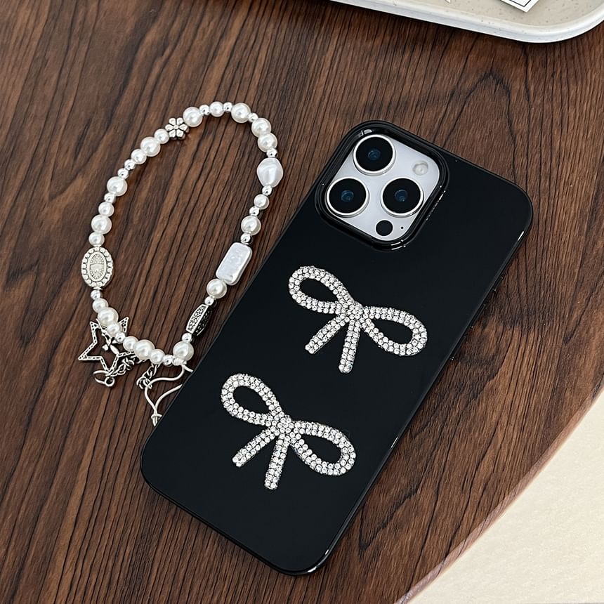 Bow Case Rhinestone Phone