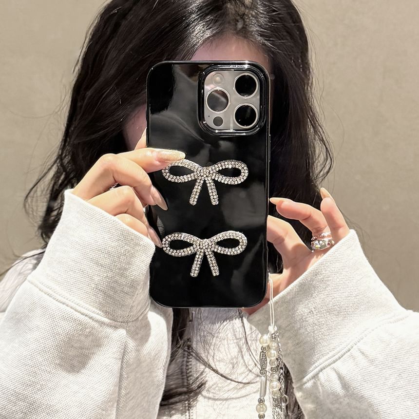 Bow Case Rhinestone Phone