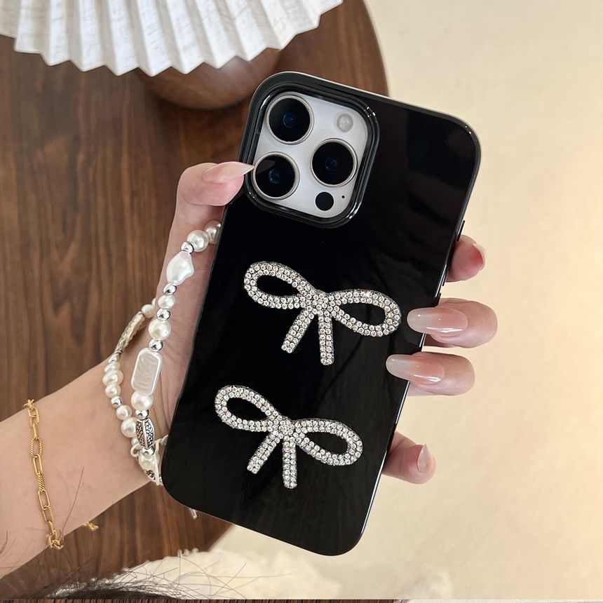 Bow Case Rhinestone Phone