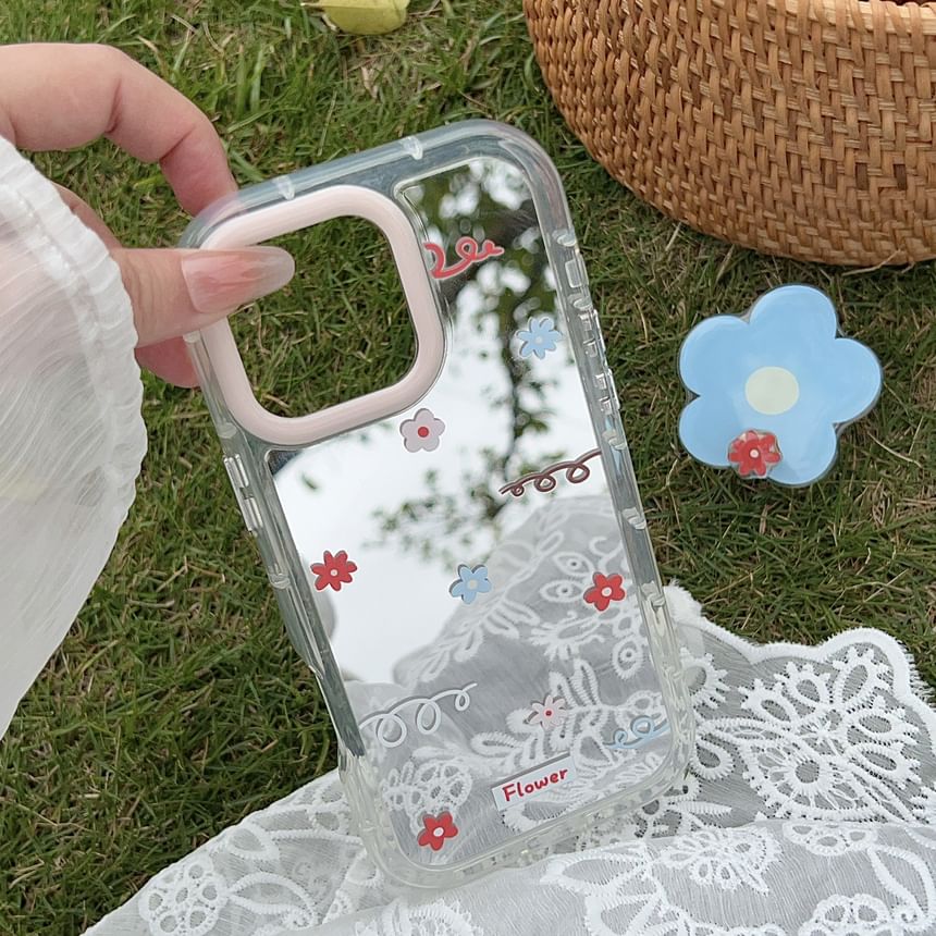 Case Floral Phone Mirrored