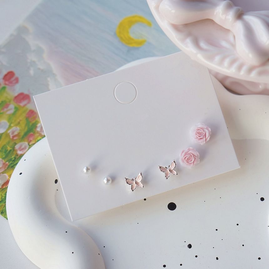 6: Silver of Earring Stud Set Sterling 925