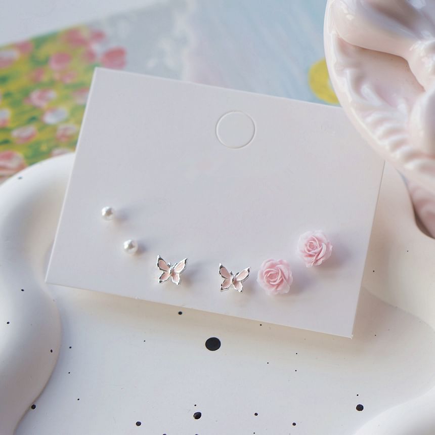 6: Silver of Earring Stud Set Sterling 925