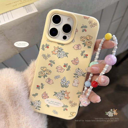 Bead Case Set Strap Phone Print Rabbit /