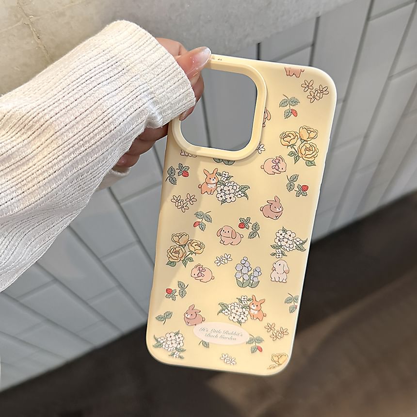 Bead Case Set Strap Phone Print Rabbit /