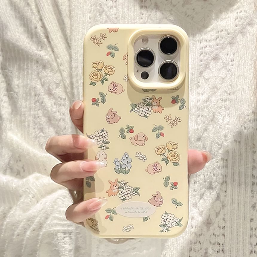 Bead Case Set Strap Phone Print Rabbit /