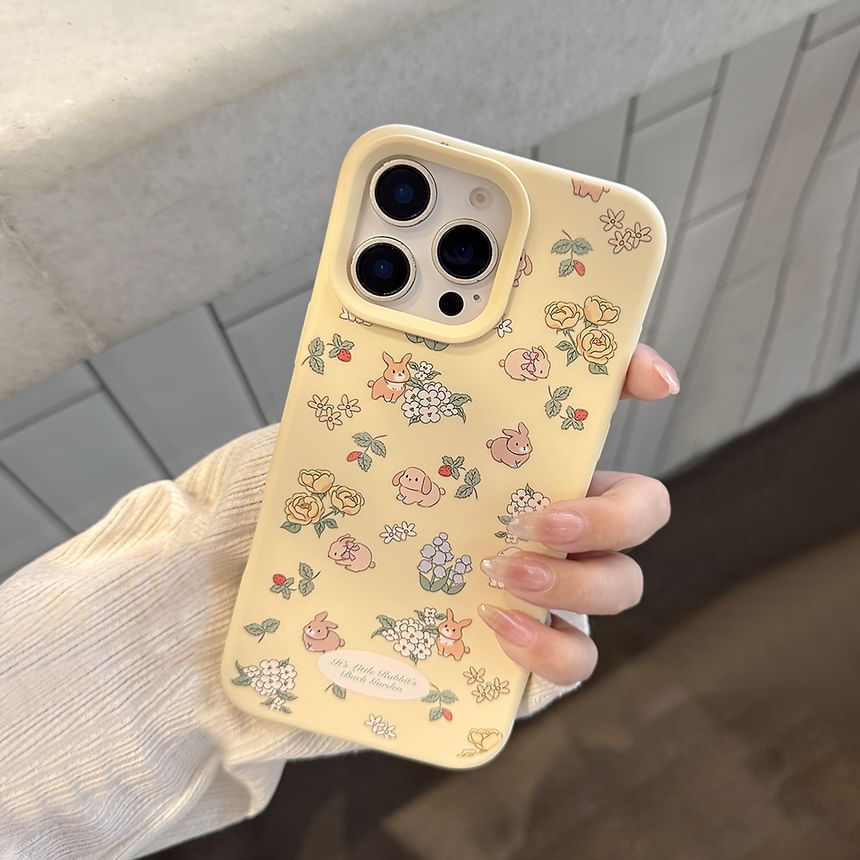 Bead Case Set Strap Phone Print Rabbit /