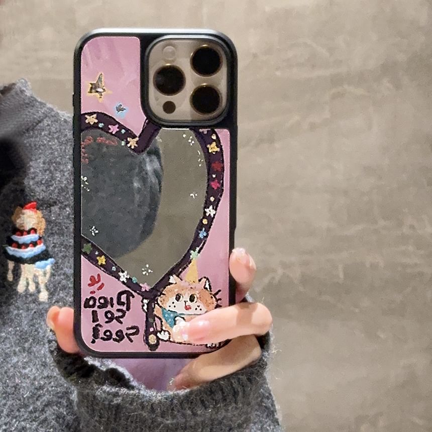 Case Bead / Phone Shape Star Heart Set Strap Mirror