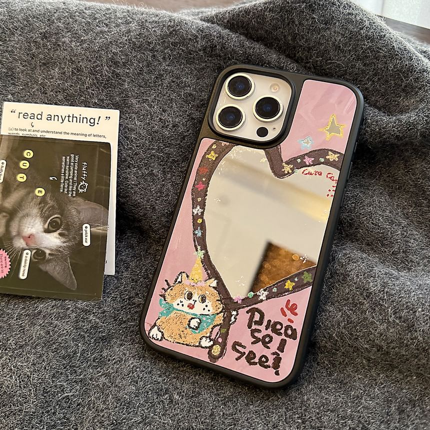 Case Bead / Phone Shape Star Heart Set Strap Mirror