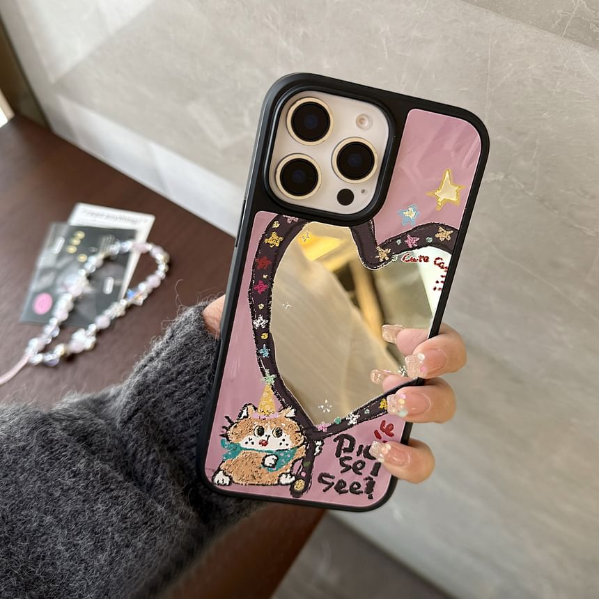Case Bead / Phone Shape Star Heart Set Strap Mirror