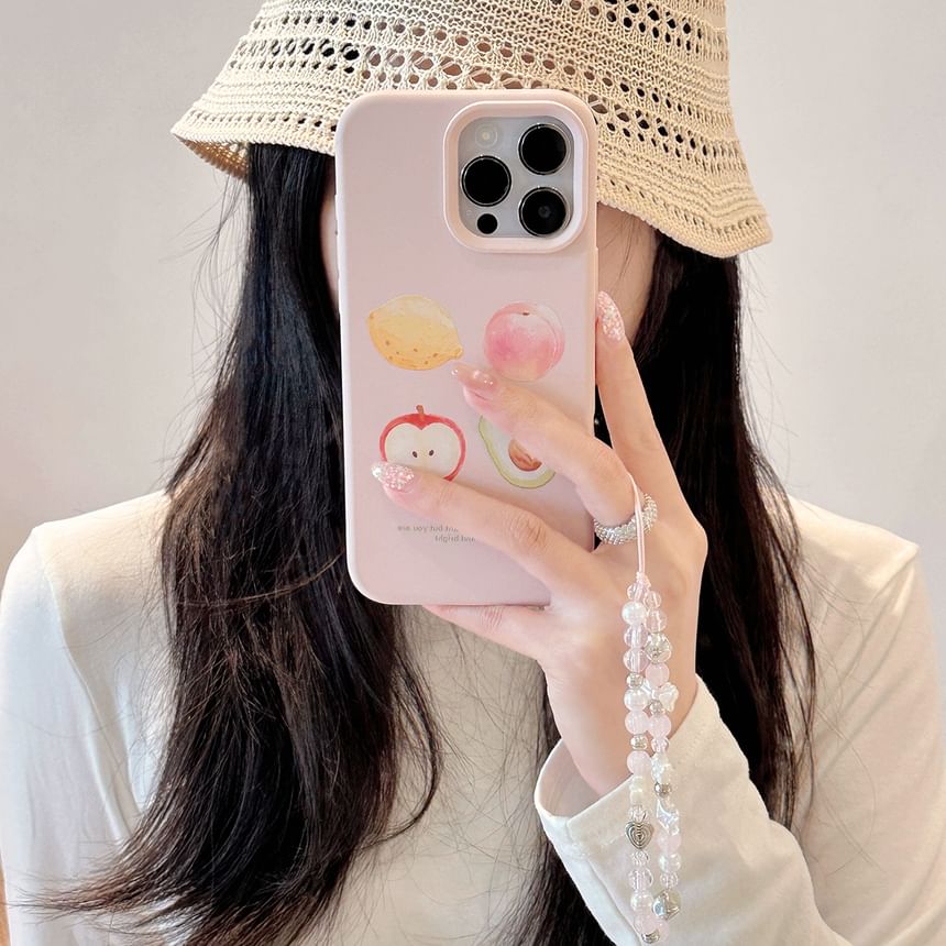Strap / Print Phone Bead Set Case Fruit