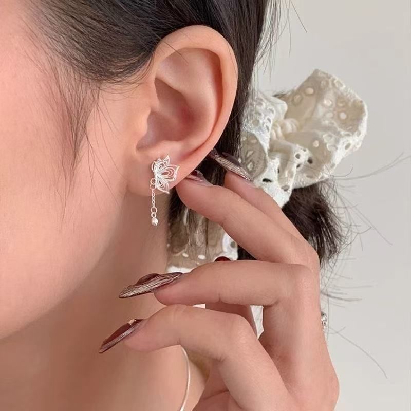 Earring Drop Alloy Butterfly