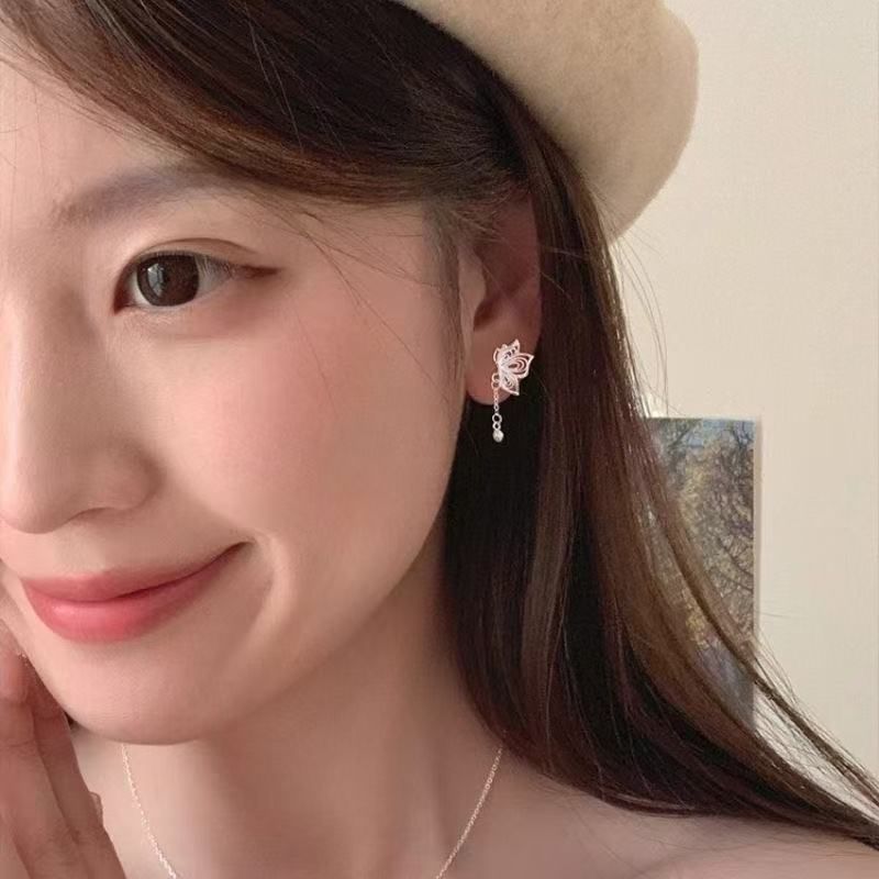 Earring Drop Alloy Butterfly