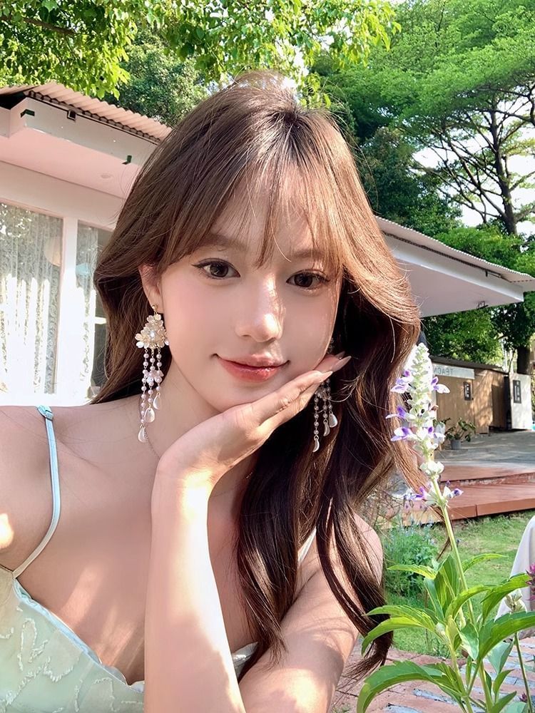 Floral Alloy Fringed Earring