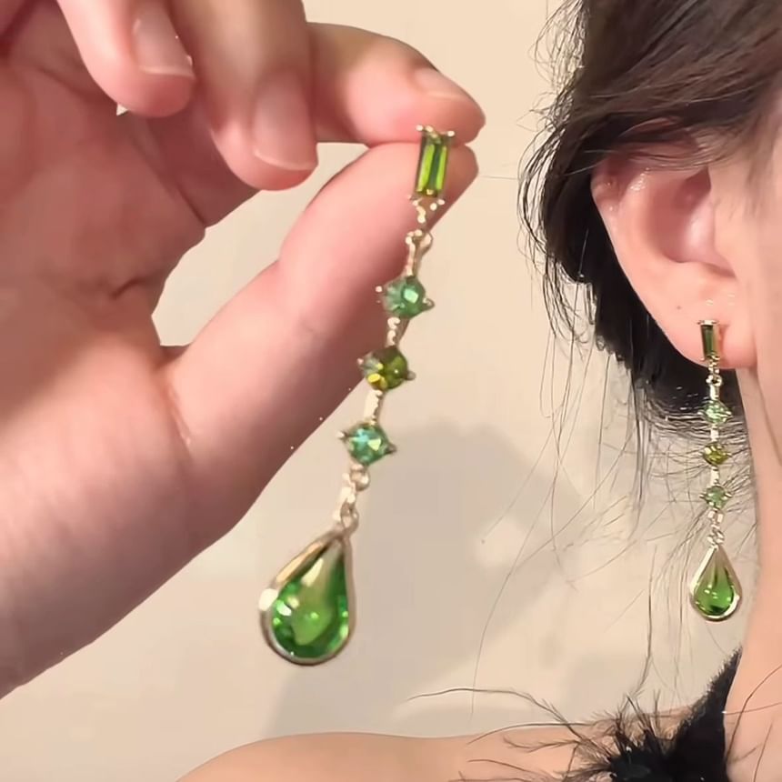 Alloy Dangle Earring Droplet Crystal Faux