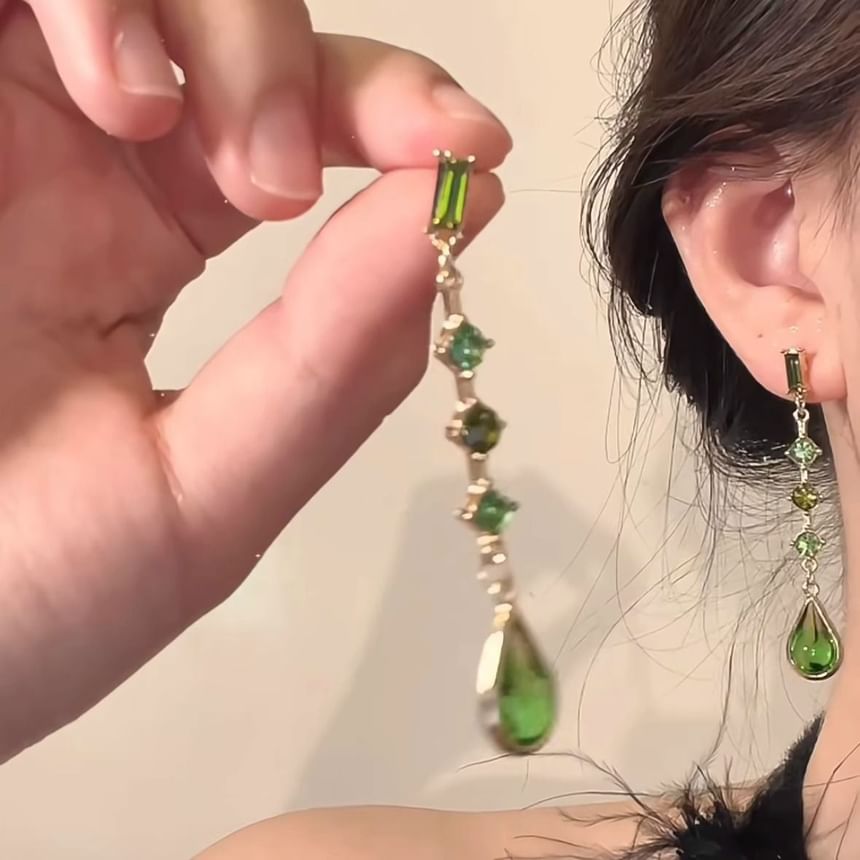 Alloy Dangle Earring Droplet Crystal Faux