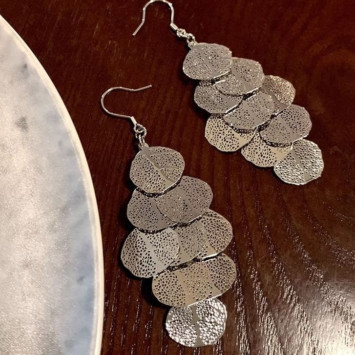 Alloy Earring Chandelier Leaf