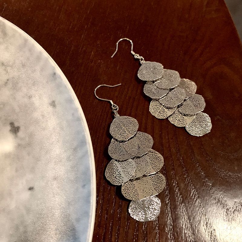 Alloy Earring Chandelier Leaf