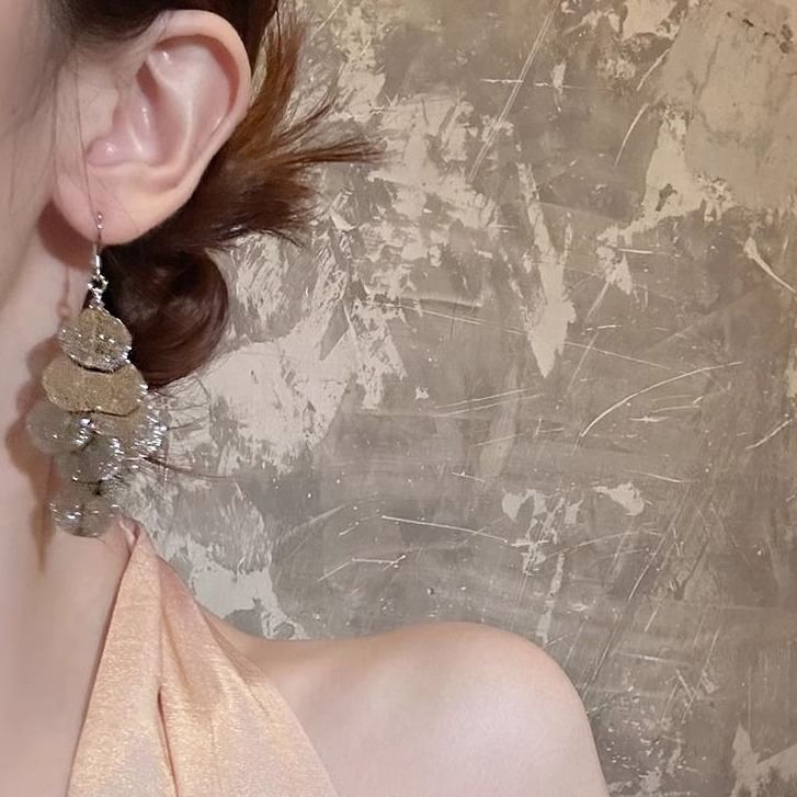Alloy Earring Chandelier Leaf